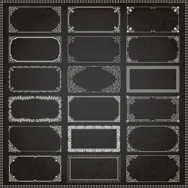 Cadres décoratifs et bordures rectangle 2x1 proportions ensemble 2 — Image vectorielle