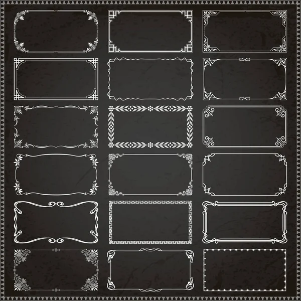 Marcos decorativos y bordes rectángulo 2x1 proporciones conjunto 3 — Vector de stock