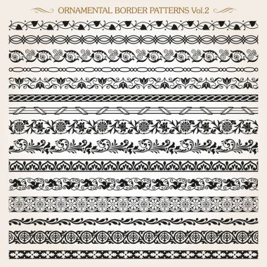 Dekoratif kenarlık çizgi vintage desen 2 vektör çerçeve