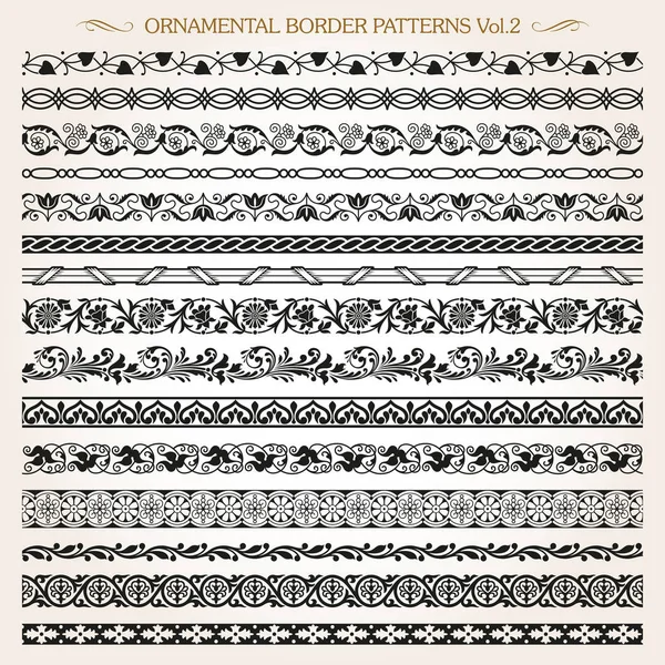 Decoratieve rand frame lijn vintage patronen 2 vector — Stockvector