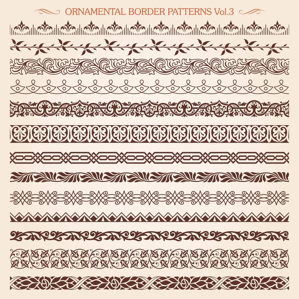 Ornement bordure cadre ligne vintage motifs 3 vecteur — Image vectorielle