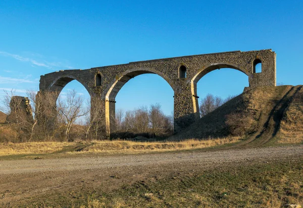 Starý Železniční Viadukt Zničil Big Novokavkazskiy Most Stavropolu Rusko — Stock fotografie