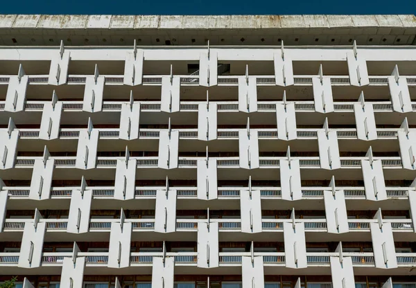 Fassadendetail Des Sanatoriums Pjatigorsk Russland Gebäude Des Brutalismus Der Sowjetischen — Stockfoto