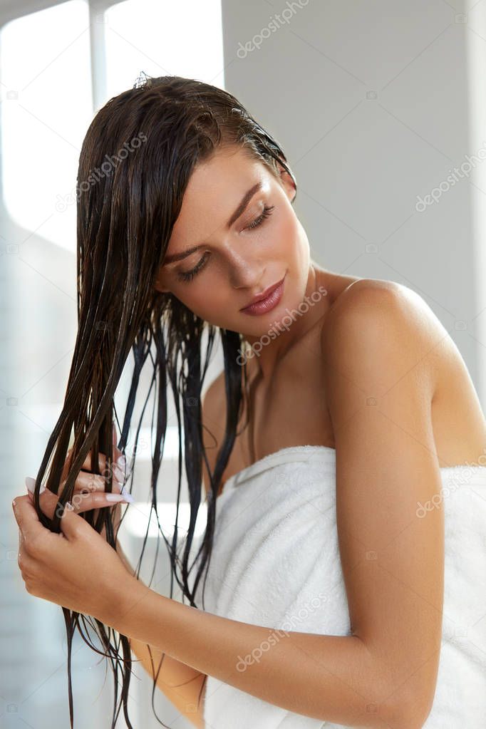 Shower cute beach long hair