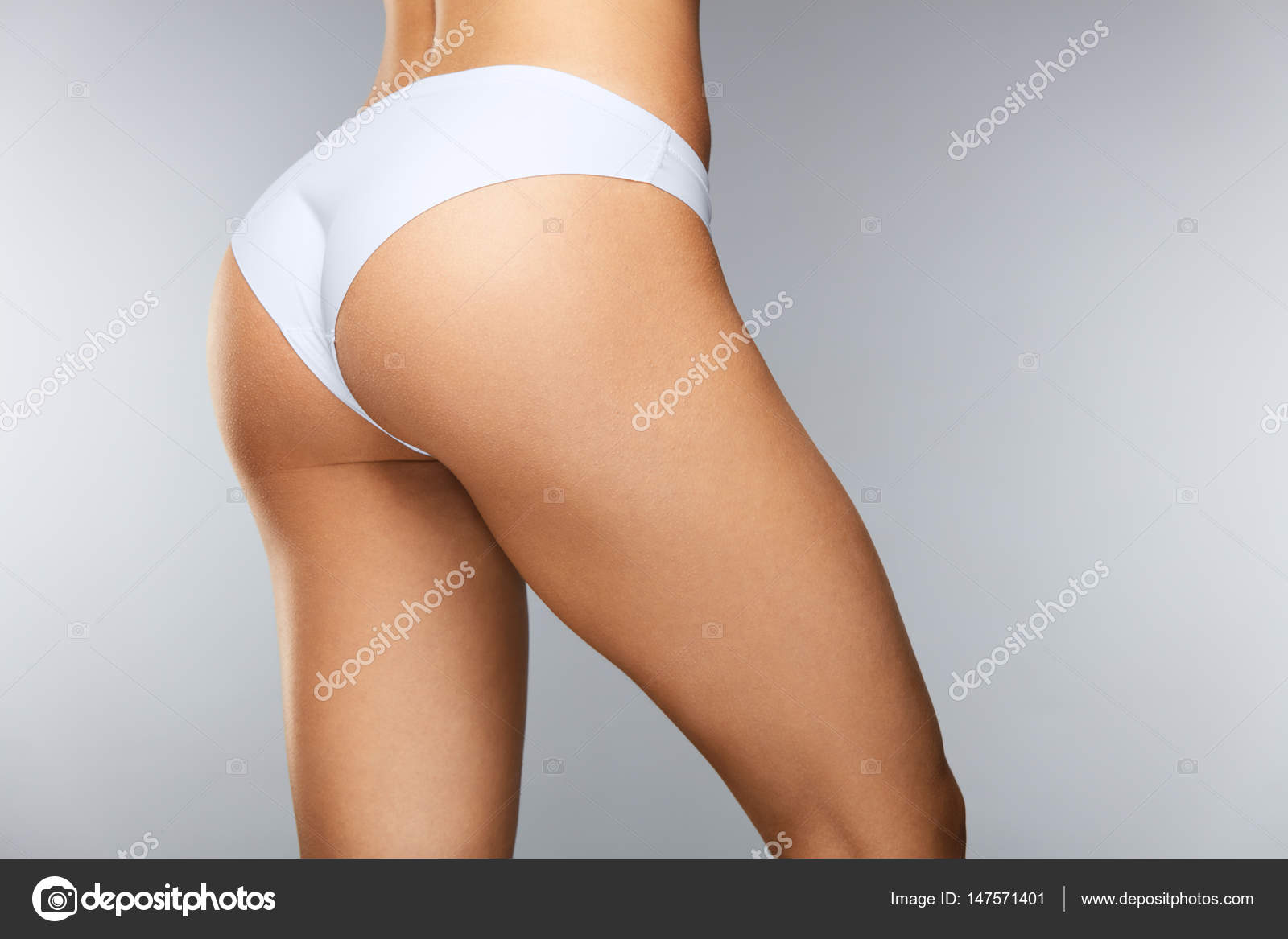 Beauty Girl In Thong Panties, Showing Sexy Ass. Stock Photo