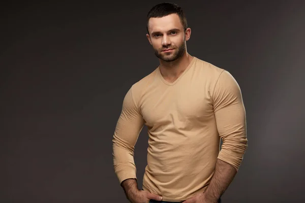 Handsome Man Portrait. Sexy Young Male With Muscular Body — Stock Photo, Image