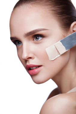 Güzel kadın Vakfı krem, güzellik makyaj uygulamak