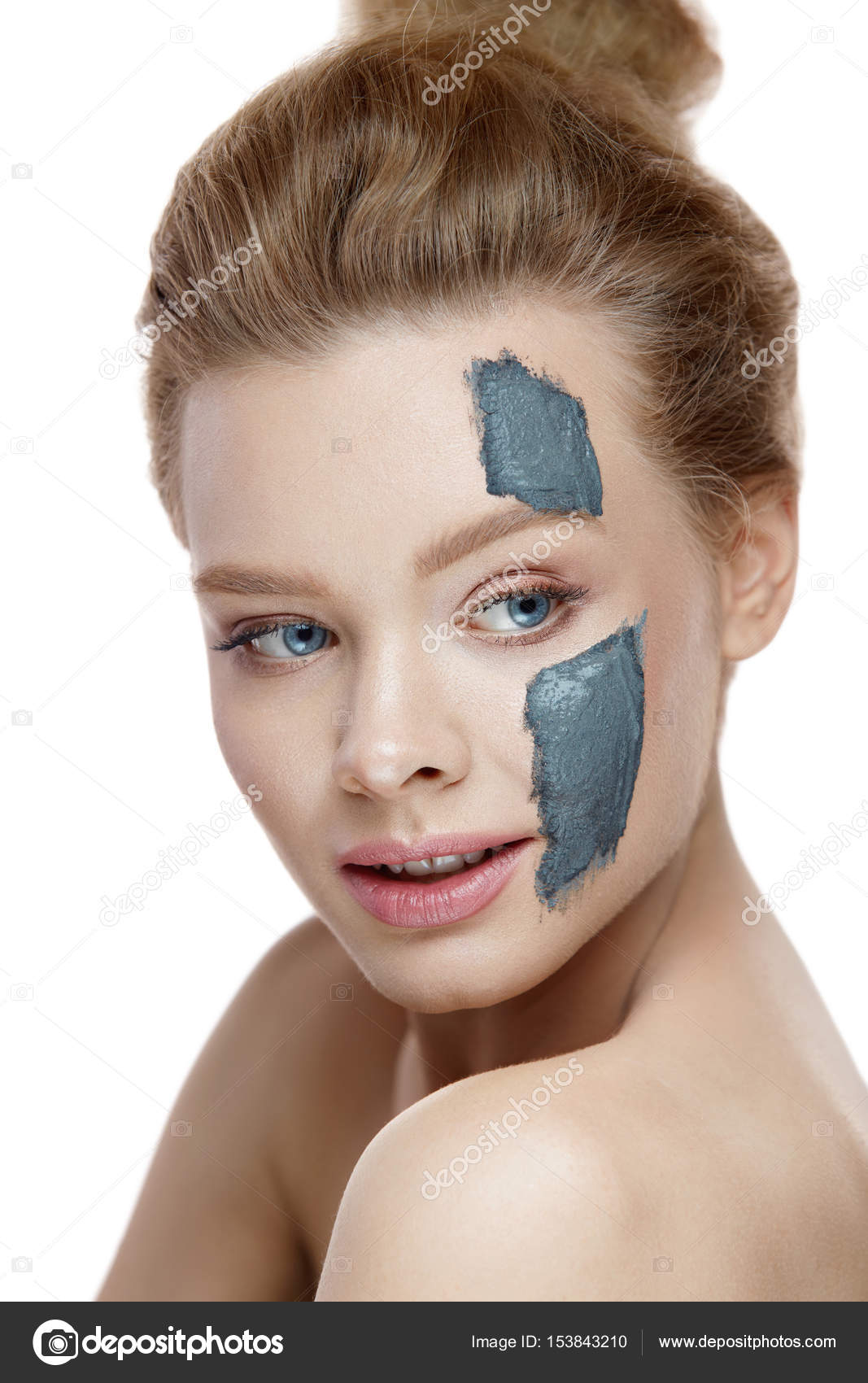 Clay Mask On Skin Stock Photo - Clay Makeup Clay Mask On Skin Stock Photo - Clay Makeup