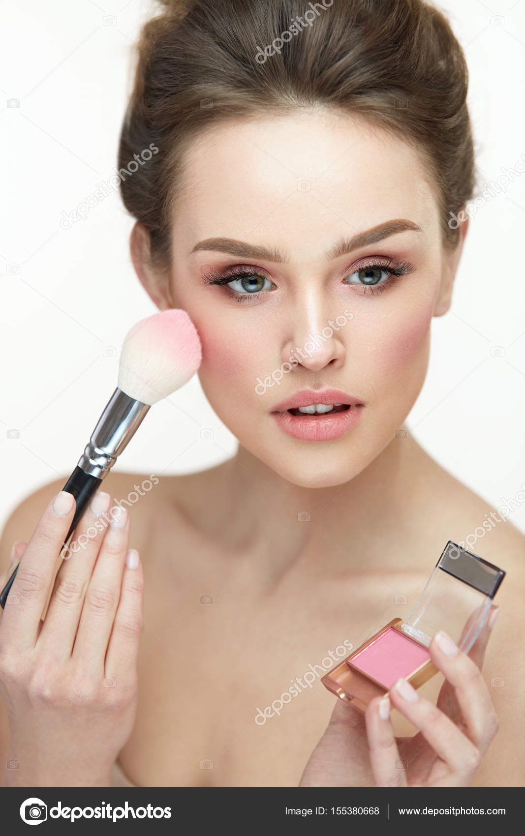 applying blush