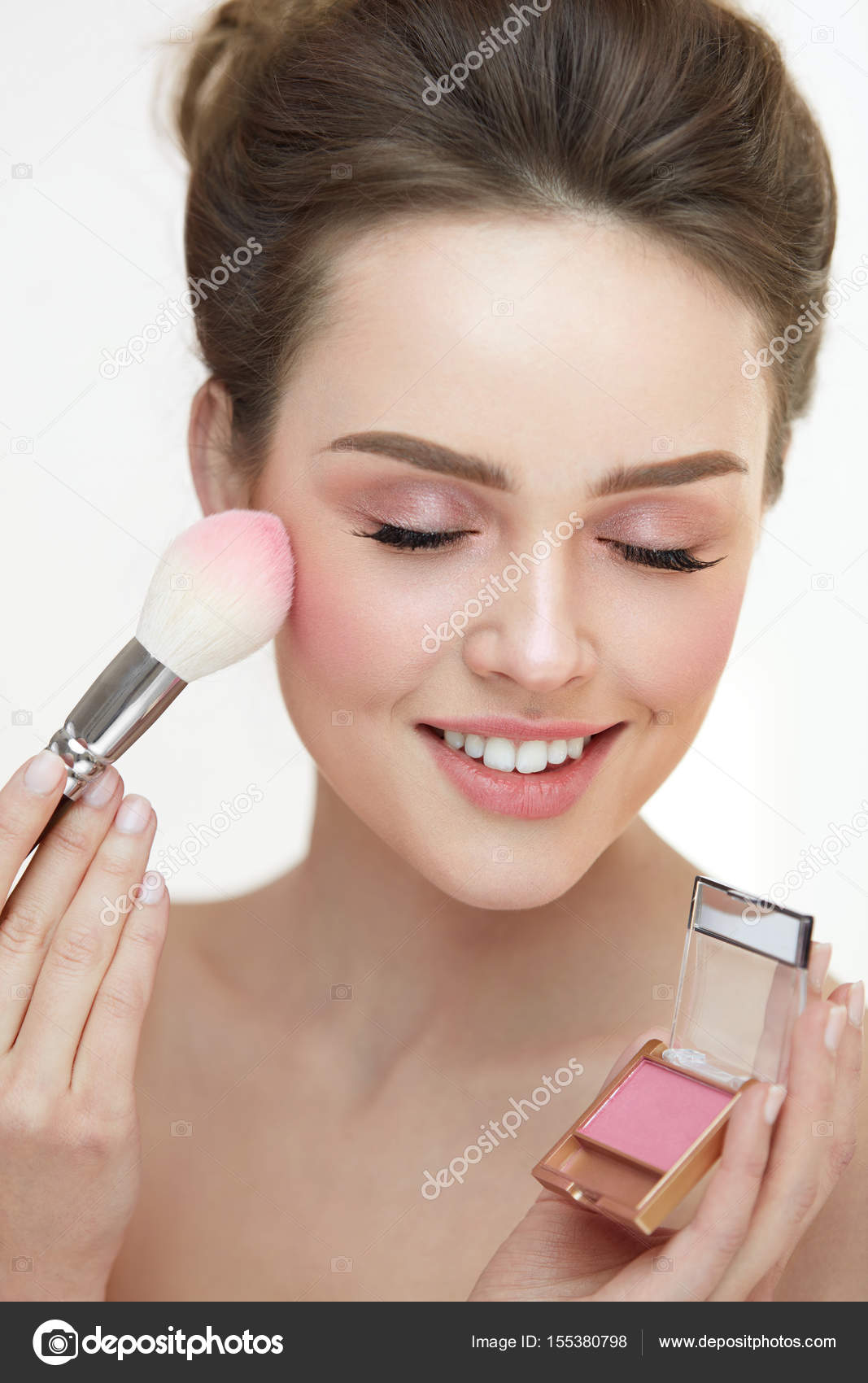 applying blush