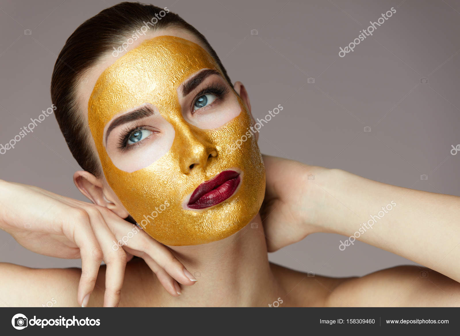 Download Á Face Mask Stock Photography Royalty Free Gold Facial Mask Images Download On Depositphotos PSD Mockup Templates
