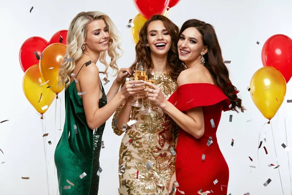 Beautiful Women Celebrating New Year, Having Fun At Party