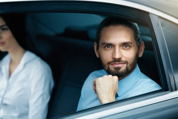 Portrait Of Business People In Car. — Stock Photo, Image