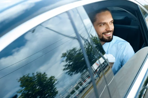 Business Man Going To Work In Car — Stock Photo, Image