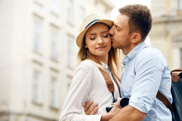 Love. Romantic Couple Together On Street Stock Picture