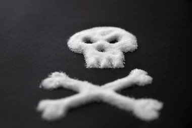 Sugar Poison. White Sugar In Form Of Skull And Crossbones. clipart