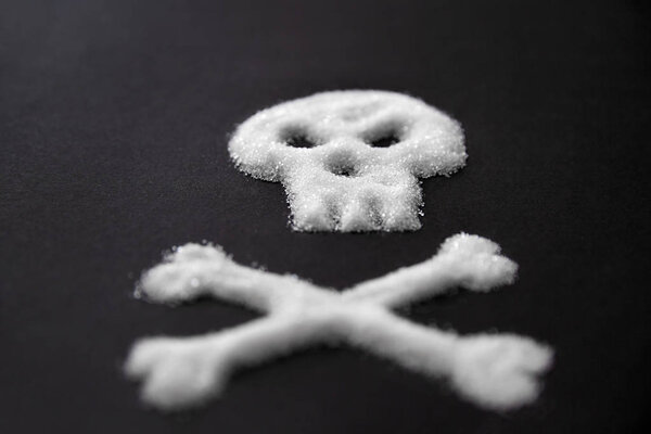 Sugar Poison. White Sugar In Form Of Skull And Crossbones.