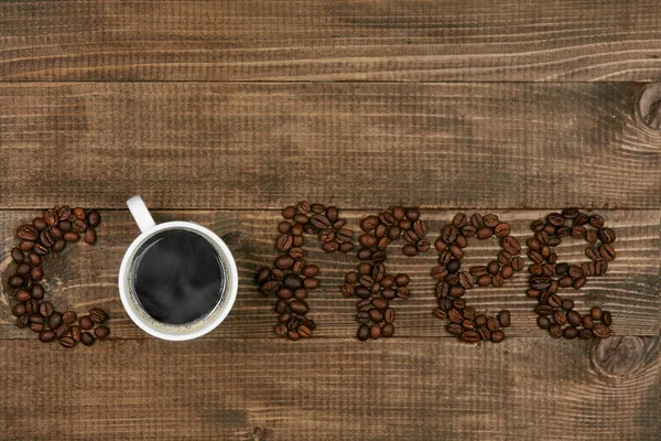 단어 커피 나무 배경 — 스톡 사진