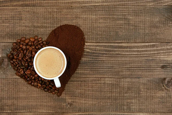 Love Coffee. Cup Of Coffee And Coffee Heart