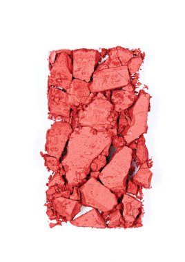 Makyaj. Beyaz arka plan üzerinde pembe allık.