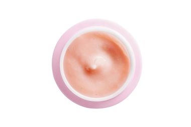 Kozmetik cilt bakım ürünü. Pembe jel maskesi closeup
