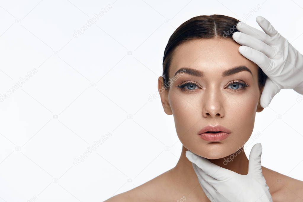 Beauty Face Skin Care. Beautiful Woman Face Before Operation