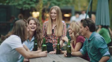 Bira ve kızartma, zevk hafta sonu açık partide yaz aylarında içme arkadaş.