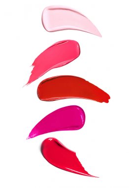 Likit ruj tonları beyaz arka plan üzerinde