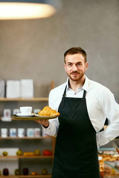 Man Selling Bakery In Pastry Shop — Stock Photo, Image