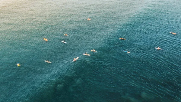 Top View Surfing Beautiful Turquoise Ocean Background Water Sport Active — Stock Photo, Image