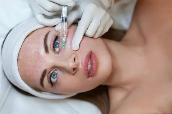Gezichtsbehandeling Aging Beauty Injectie Voorhoofd Verjonging Van Huid Procedure Cosmetische — Stockfoto