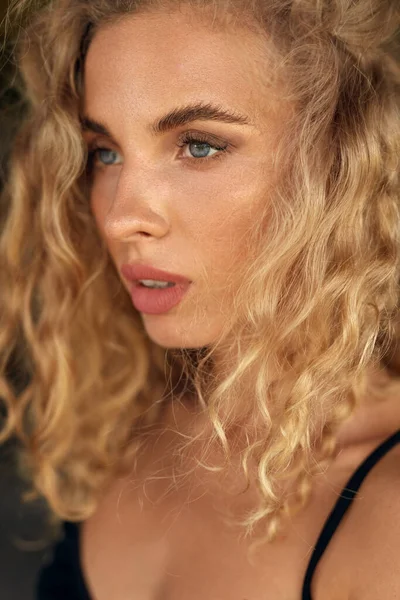 Mooie Vrouw Sexy Natuurlijk Gezond Uiterlijk Model Naakt Make Beauty — Stockfoto