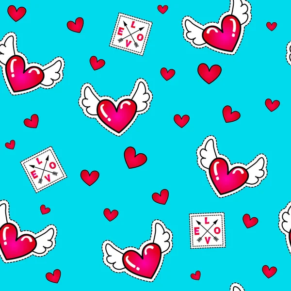 Patrón sin costuras con corazones — Vector de stock