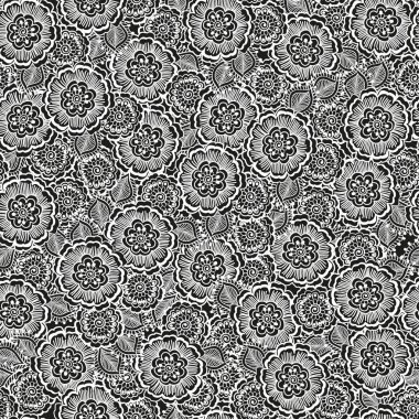 boyalı çiçekli seamless modeli