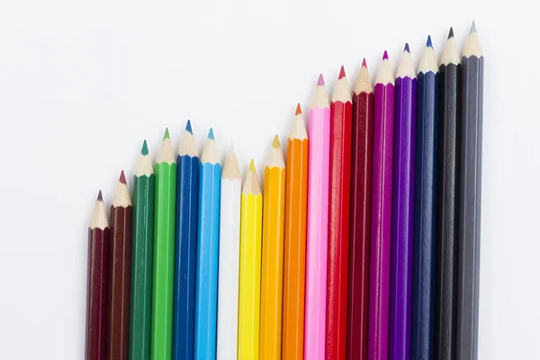 Kolorowe Ołówki Powrotem Szkoły — Zdjęcie stockowe