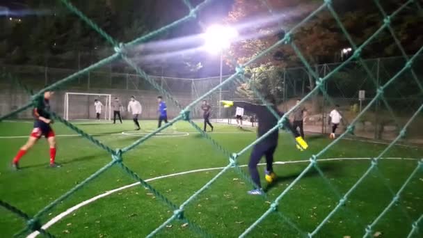 Chuncheon Güney Kore Ekim 2019 Gece Futbol Maçı Izleniyor Oyuncular — Stok video