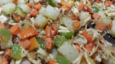 arka plan kullanımı için karışık sebze makro görünümünü yakın 