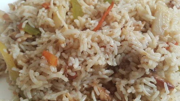 Basmati ris Pulao eller pulav med chana eller grönsaksris med chana — Stockfoto