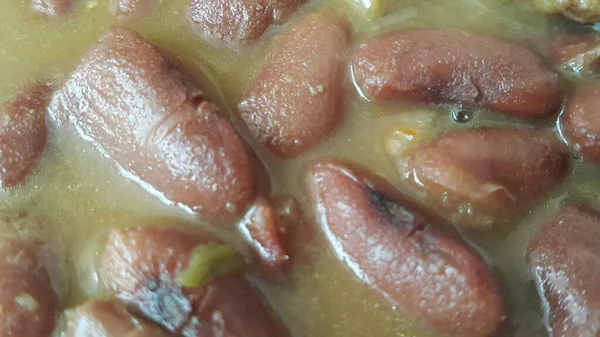 Detailní pohled na jídlo vařené červené fazole. — Stock fotografie