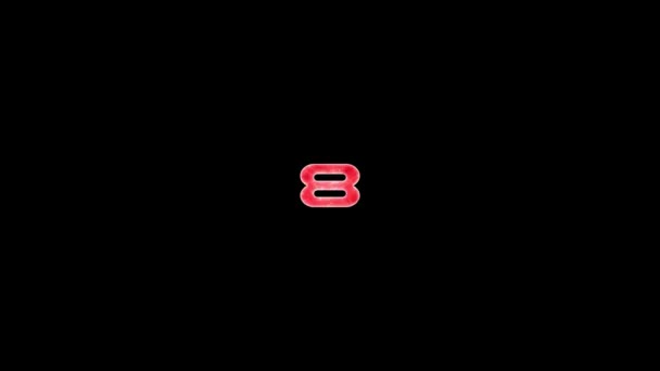 Обратный Отсчет Энергетическими Шрифтами Черном Фоне Красивый Типографический Дизайн — стоковое видео