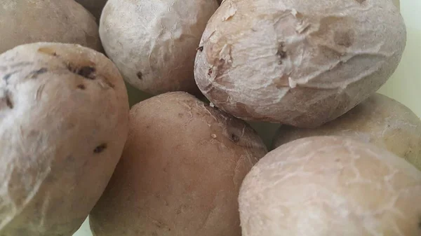 Zamknij widok świeżego ziemniaka organicznych w rynku: ziemniaki tło tekstura — Zdjęcie stockowe