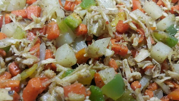 Close up macro view of mixed vegetables for background use — Stock Photo, Image