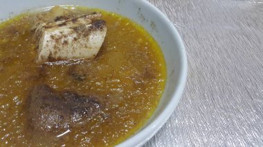 Pakistan ve Bangladeş 'te popüler Siri paaye/paya çanak üst görünümü