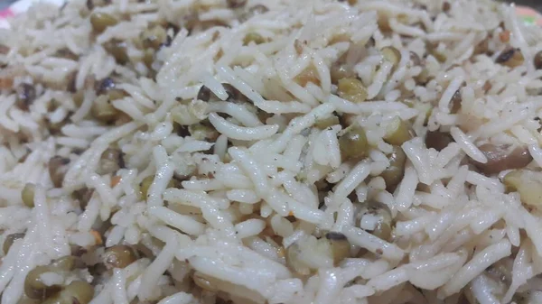 Arroz Basmati pulão ou pulav com chana, ou prato de arroz vegetal — Fotografia de Stock