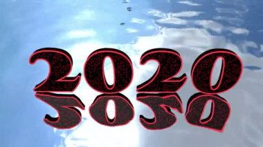 Parlak arkaplan 2020 'nin parlak metin animasyonu. 2020 yılının lüks arka plan animasyonu.