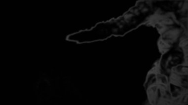 Tütsü gri beyaz duman veya zengin buhar siyah bir arka plan üzerinde kıvrılmış.