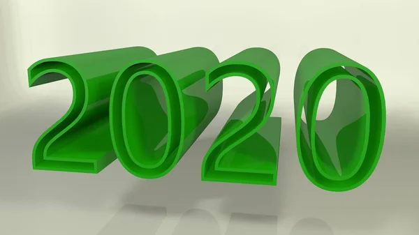 Nieuwjaar 2019 (geïsoleerd op witte achtergrond). 3D gerenderde illustratie — Stockfoto