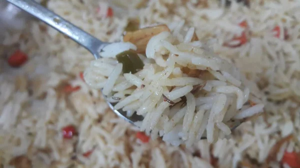 Basmati rijst Pulao of micro met Chana of groente rijstgerecht — Stockfoto