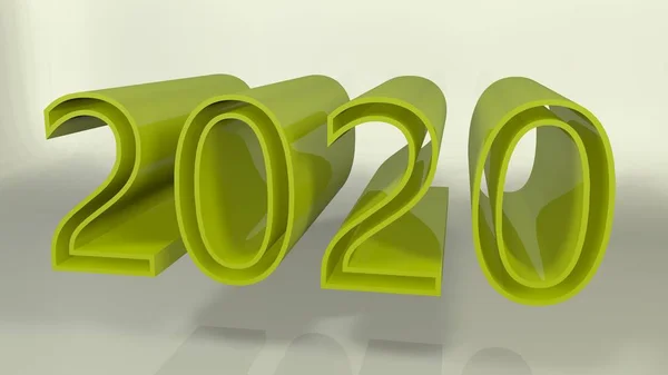 Nyår 2019 (isolerad på vit bakgrund). 3D-renderad illustration — Stockfoto