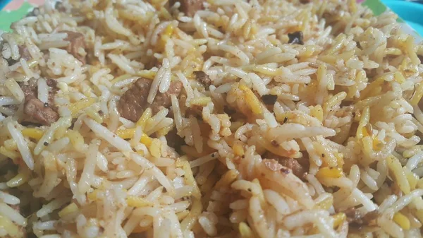 Arroz Basmati pulão ou pulav com chana, ou prato de arroz vegetal — Fotografia de Stock